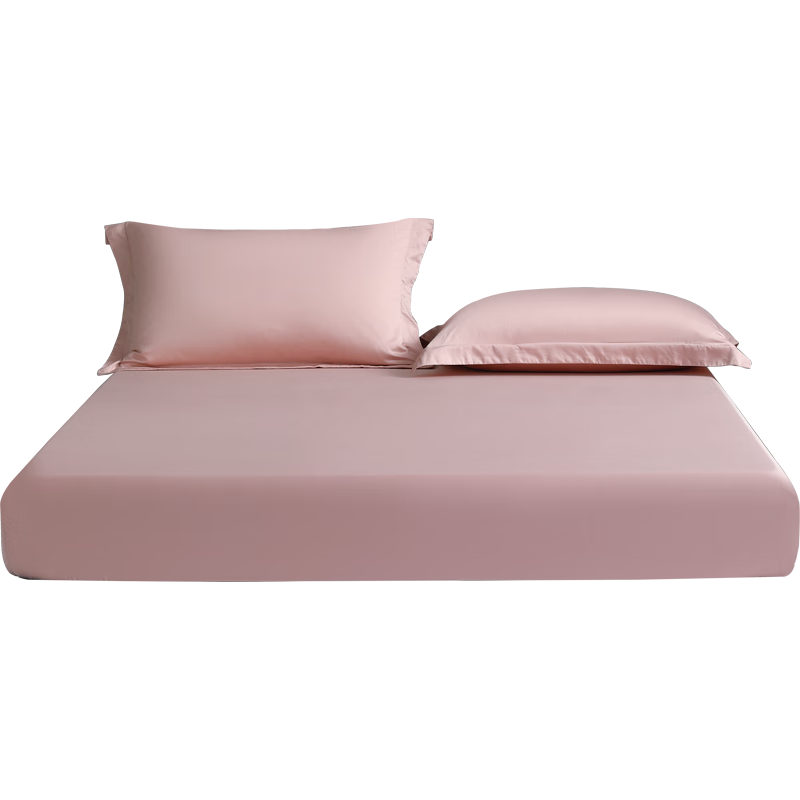 水星家纺床笠单件 床单床罩贡缎工艺60S新疆长绒棉床罩纯棉床上用品 珊瑚粉【60支长绒棉|贡缎工艺】 床笠（1.8米床） 180cm*200cm