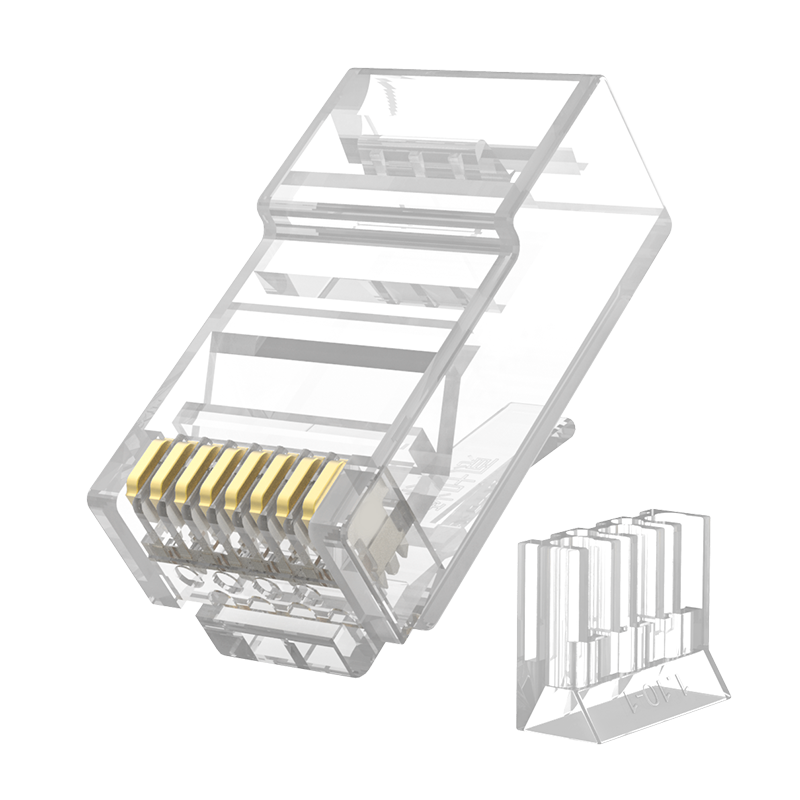 CHOSEAL 秋叶原 六类水晶头二件式 6类RJ45千兆工程级水晶头 Cat6水晶头 8P8C电脑网线接头20个 QLA61SZ20