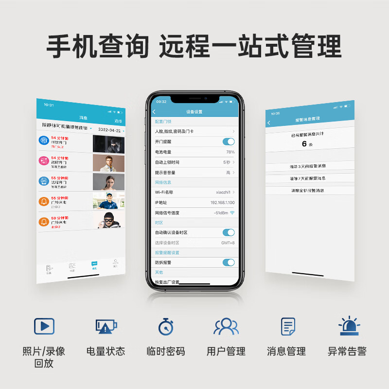 DRESEN德国3D人脸智能门锁指纹锁全自动家用带摄像头密码锁智能锁前十名 3D人脸识别+手机智联+上门安装