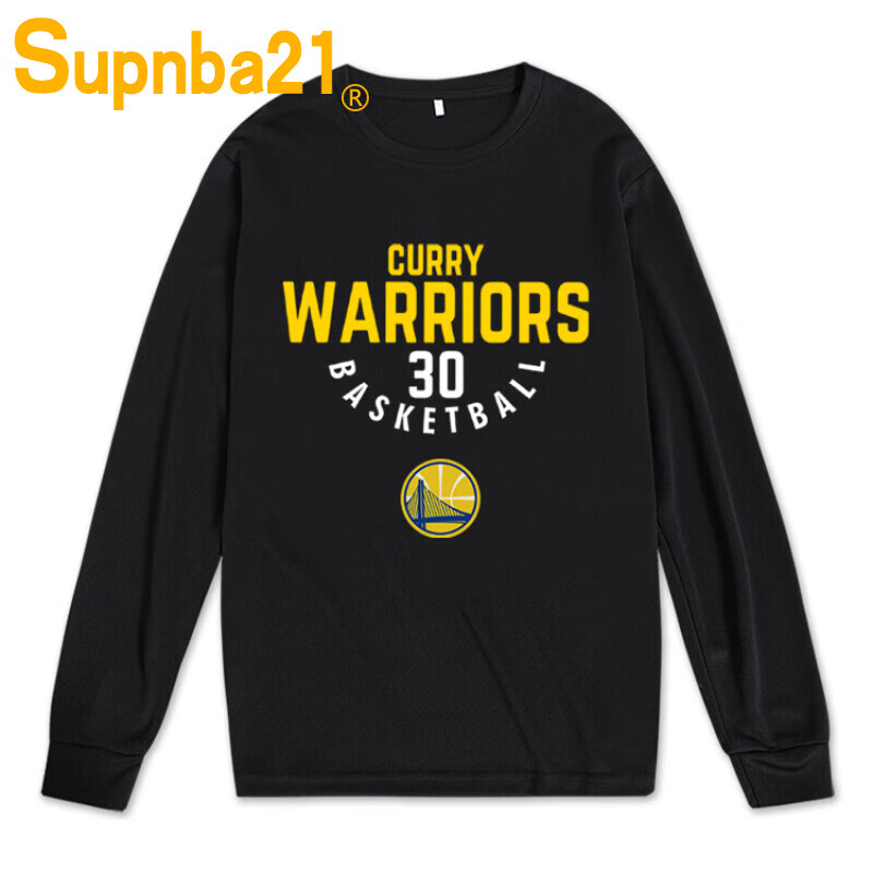 supnba21勇士训练服投篮服篮球长袖t恤男网眼速干美式秋冬季运动体恤