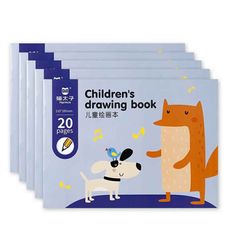 猫太子 Maotaizi 儿童图画本a4纸空白绘画本小学生涂鸦幼儿园图画纸5本装 虎窝购