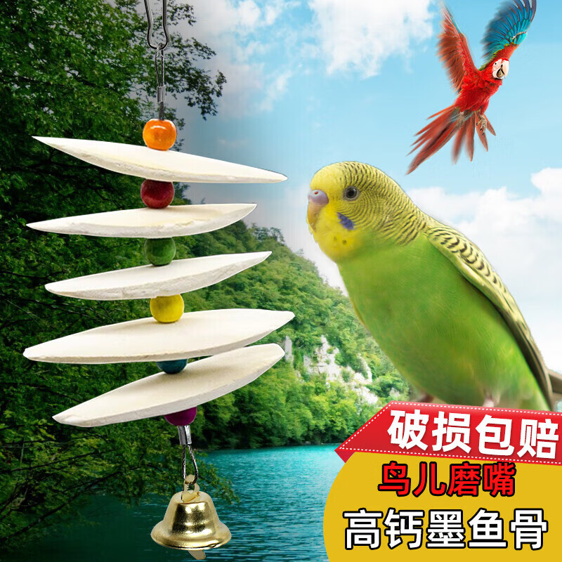 茨格曼墨鱼骨5片装鹦鹉专用玄凤虎皮牡丹鹦鹉磨牙棒补钙啃咬玩具用品