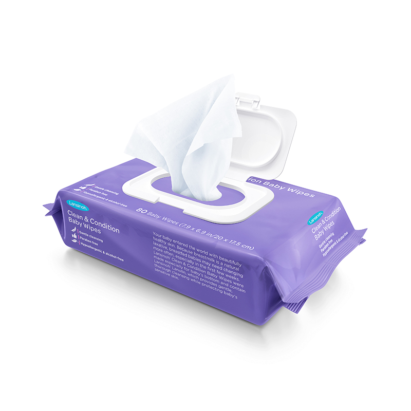 兰思诺(lansinoh)婴儿湿巾羊毛脂手口湿纸巾 单包装(80抽)