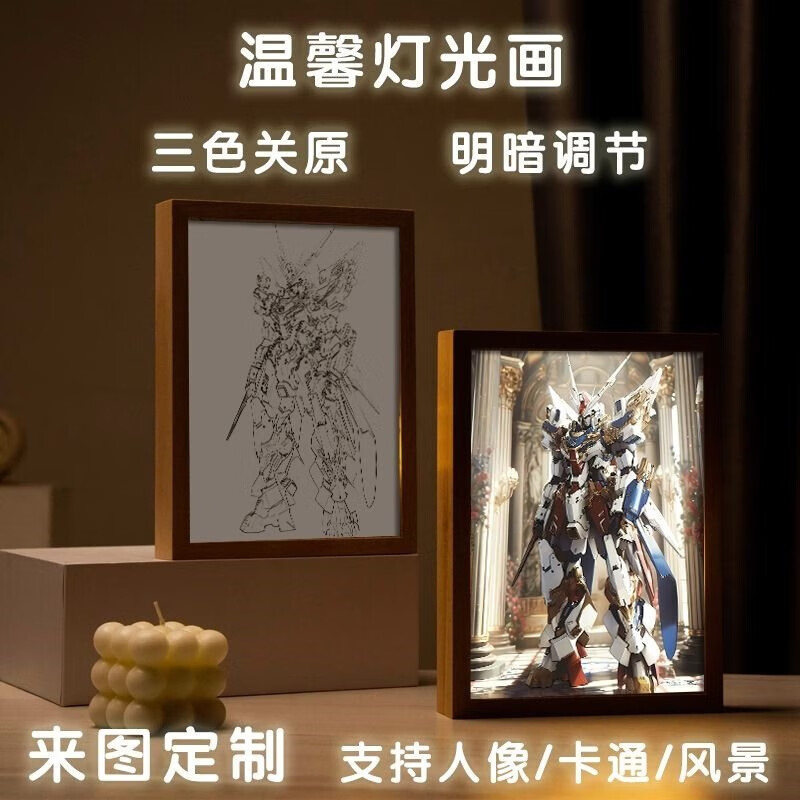 灯光画定制生日礼物女原神猫咪动漫以梦为马你的名字装饰发阳光画 来图定制 A4充电款【礼盒版】怎么看?
