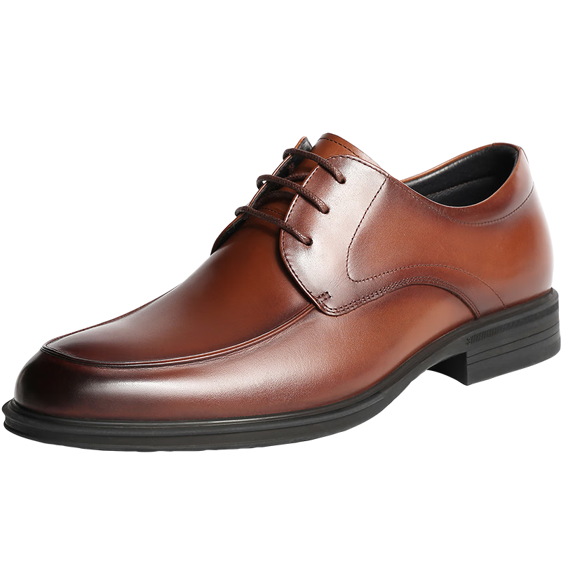 百麗通勤商務(wù)皮鞋男秋冬新商場(chǎng)款牛皮正裝鞋婚鞋CF01DCM9預售 紳士棕 40 (250mm)