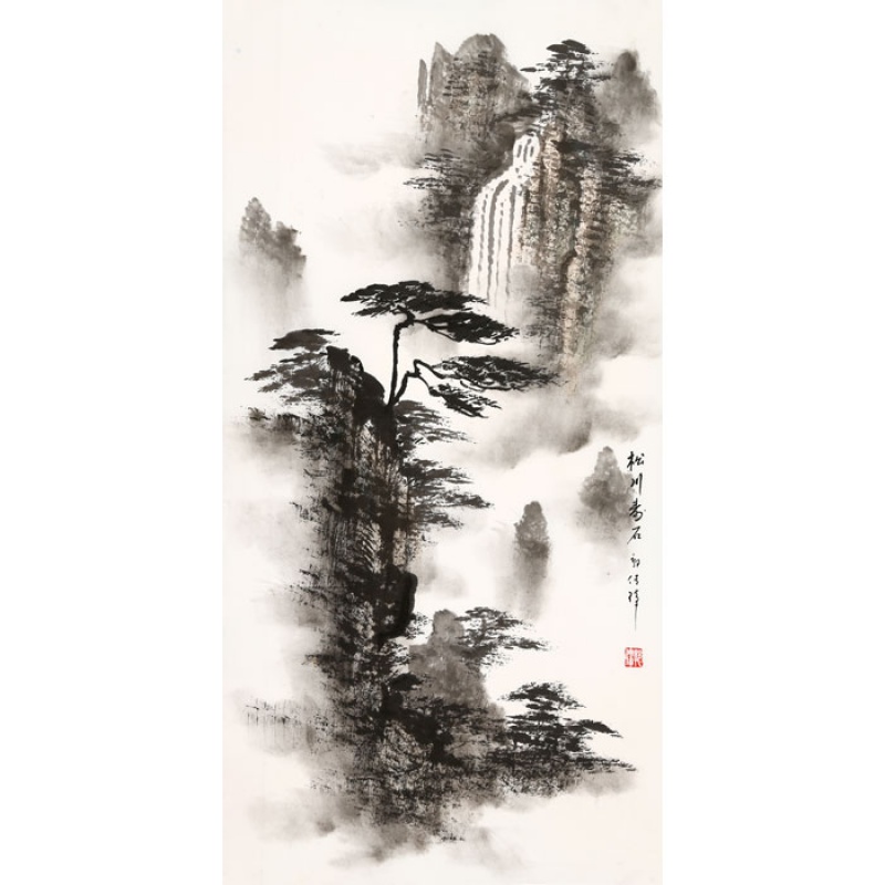 大师郭传璋字画三尺水墨竖幅写意国画名人山水画手绘