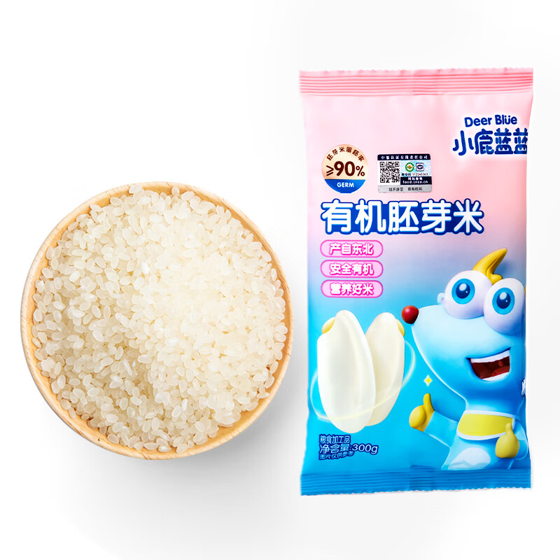 小鹿蓝蓝有机胚芽米 谷物米营养搭配 儿童早餐宝宝早餐 米粥300g