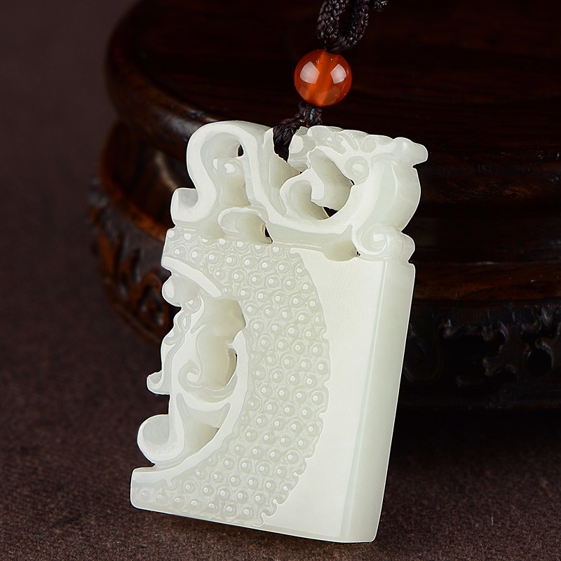 kerla仿古龙凤呈祥玉佩怀古玉牌吊坠 男女情侣吉祥物定情项链 单个