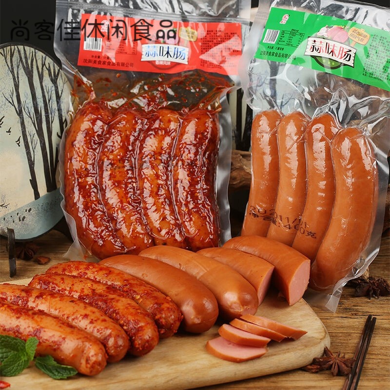 蒜味香肠肠400克/袋火腿肠香辣味烤肠蒜香即食野餐下酒菜零食 蒜香肠