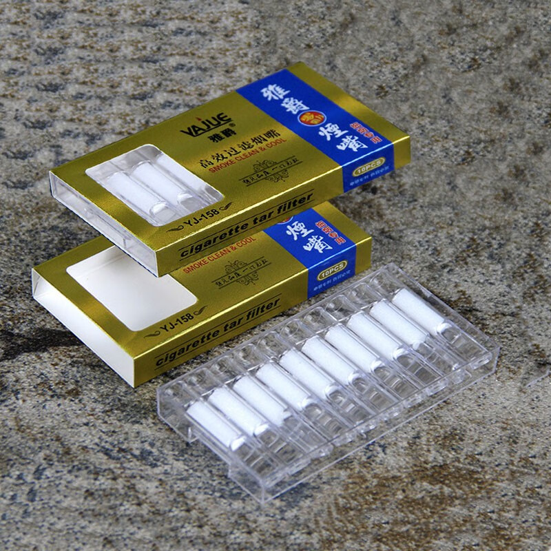 雅爵 细烟专用烟嘴过滤加长棉芯过滤嘴净烟器 白棉体验装20支