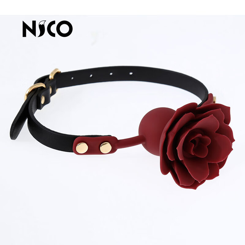 玫瑰口球-红-直径4cm 带孔流口水