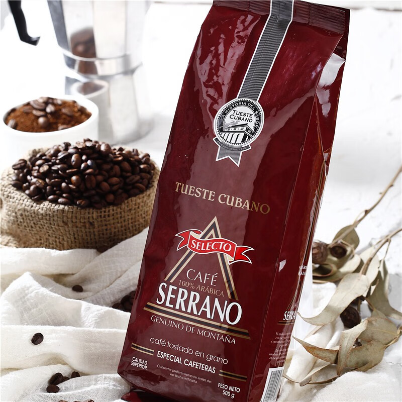 赛拉诺咖啡豆 古巴原装进口 意式浓缩无糖特浓深度烘焙500g袋装 500g*1包