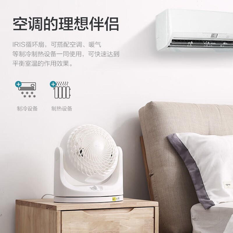 爱丽思(IRIS) 爱丽思空气循环扇家用风扇节能电风扇桌面台扇台扇对流扇空调扇iris MKM18机械摇头款