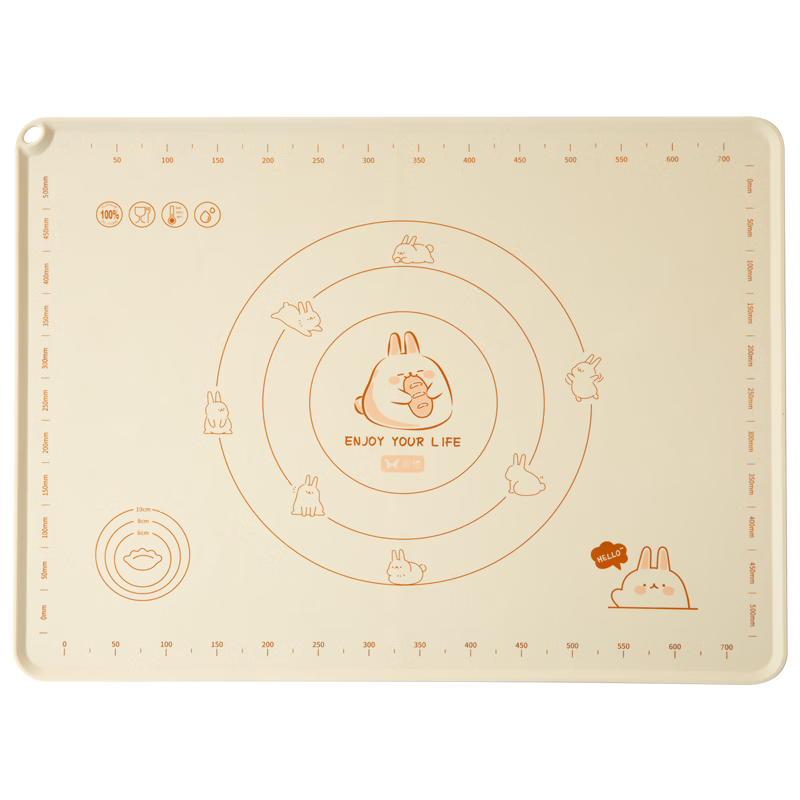 双枪硅胶揉面垫食品接触级擀面垫 加厚和面烘焙案板防滑40*60