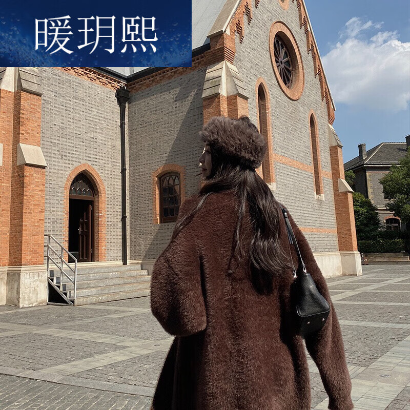 暖玥熙 毛绒绒发带宽保暖空顶网红头饰韩版秋冬百搭 卡其棕