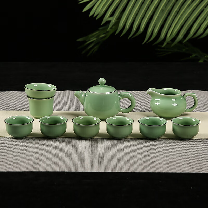 沃之沃(vozvo)龙泉青瓷弟窑功夫茶具套装陶瓷整套手工茶壶茶杯家用 弟