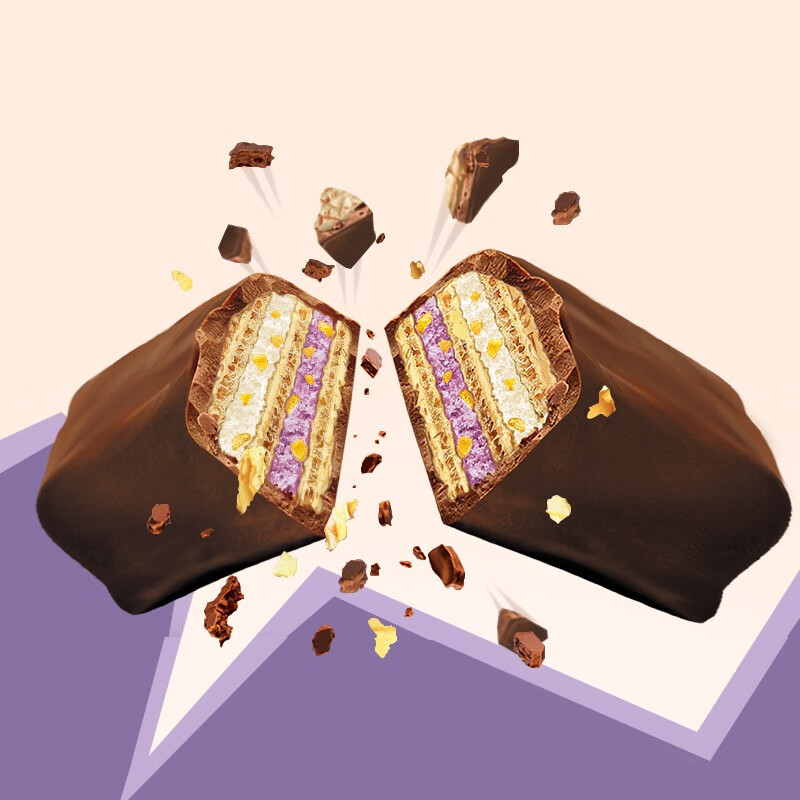 士力架轻脆紫薯威化巧克力31g排块装最真实的图文评测分享！评测报告来了！