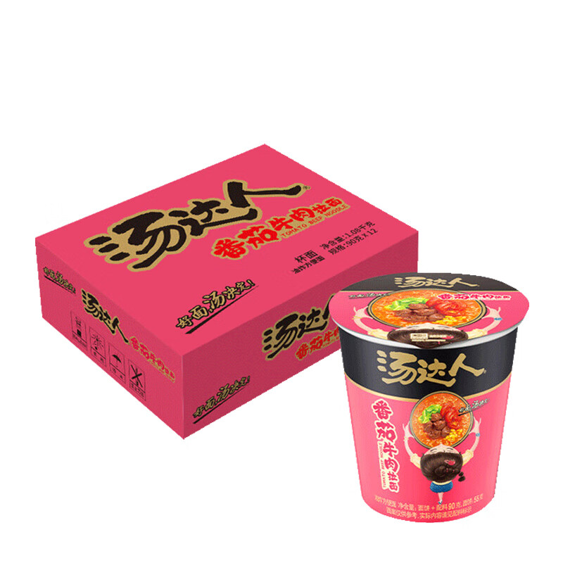汤达人统一方便面12杯装日式豚骨拉面混搭整箱泡面速食罗宋汤面 新