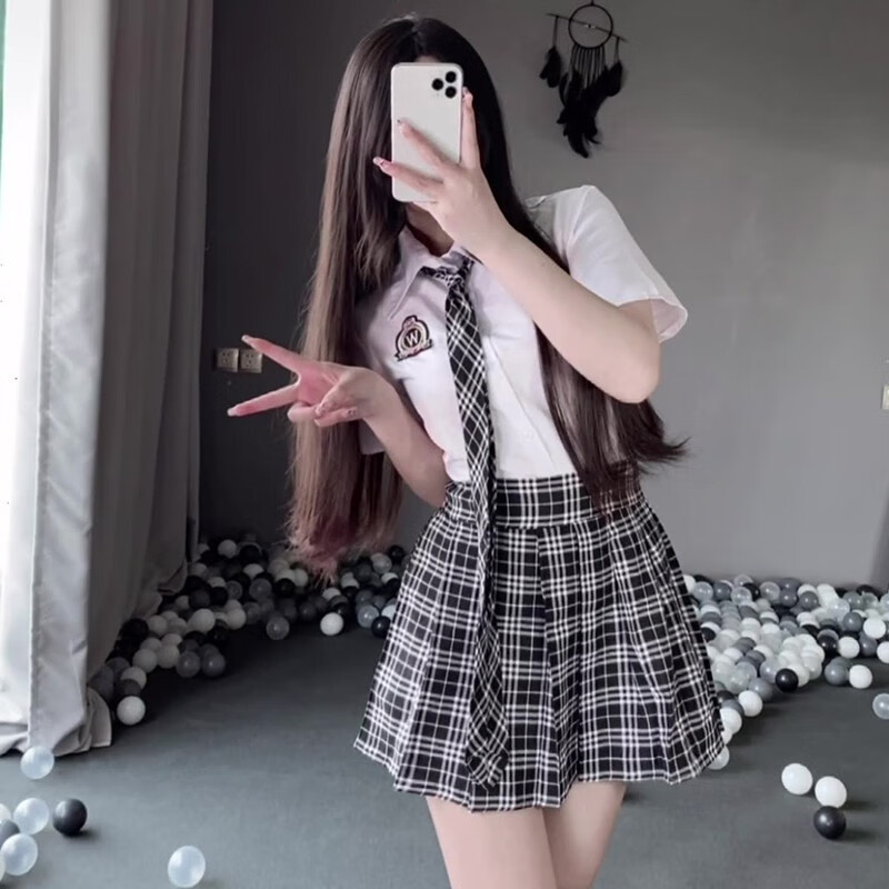 诱惑学妹装cos角色扮演日系软妹格子领带校园装纯欲撩人清纯学姐风