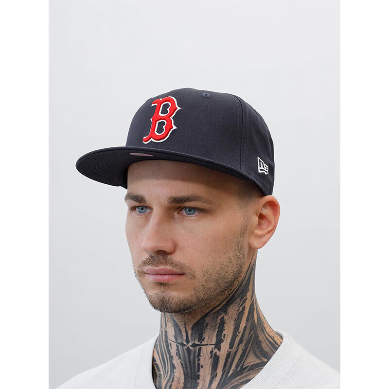 New Era 纽亦华 平檐棒球帽男女同款 9fifty Mlb红袜队 10531956深蓝色 In Blue