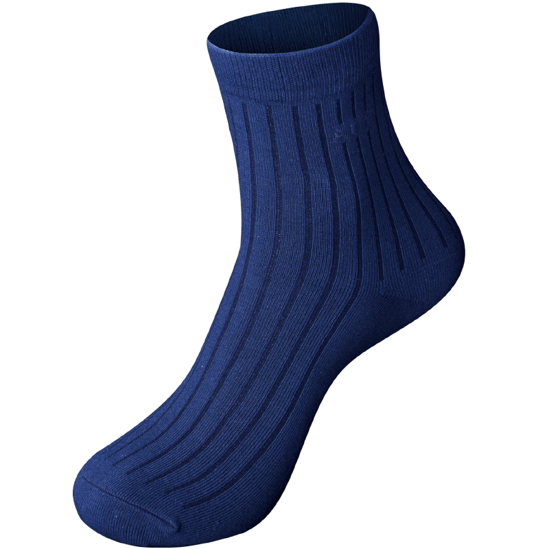 AUN愛優(yōu)恩總裁CEO款商務(wù)男士襪子秋冬防臭透氣純黑色棉中筒送禮盒款 四季透氣薄款(3黑3藏藍(lán))= 6雙 均碼