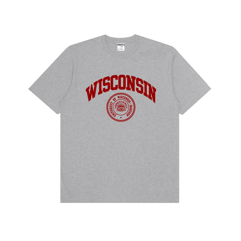 kmka夏季纯棉威斯康星大学madison麦迪逊wisconsin文化衫t恤美式短袖