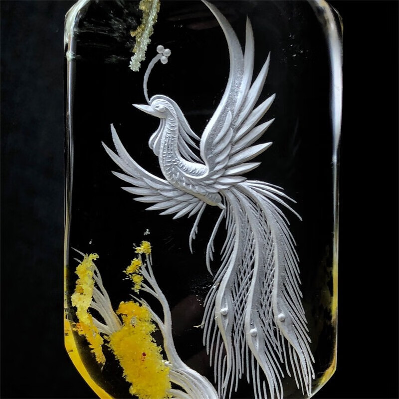 墨辰珠宝 黄幽灵凤凰吊坠 高贵典雅 雕工精湛 栩栩如生 附证书支持