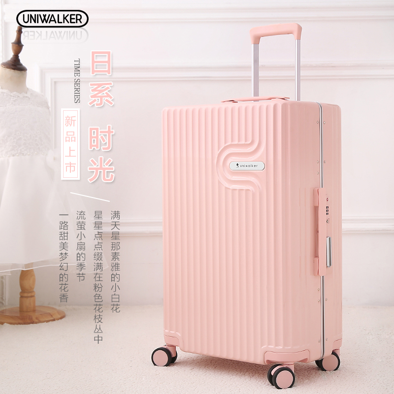 尤尼沃尔科(uniwalker)uniwalker纯pc铝框拉杆箱万向轮旅行箱女行李箱