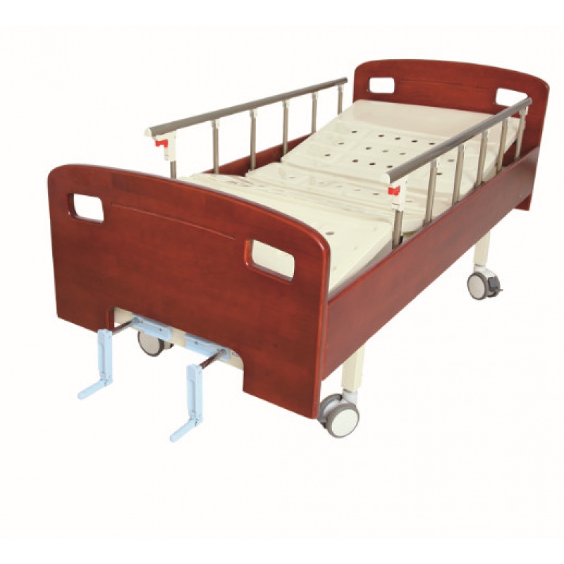 医院用木质护理床敬老院用多功能起背起腿养老院双摇实木病床 木质