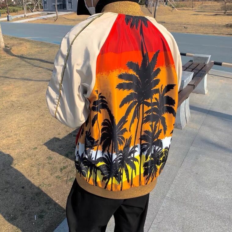 泽万邦2021新款椰树外套网红百搭潮牌情侣棒球服痞帅炸街男春季夹克