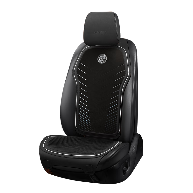 尼罗河 连体头枕座套 汽车座套 豪华四季通用汽车座垫免绑式汽车坐垫马鞍垫 通用尺码座椅套 经典黑