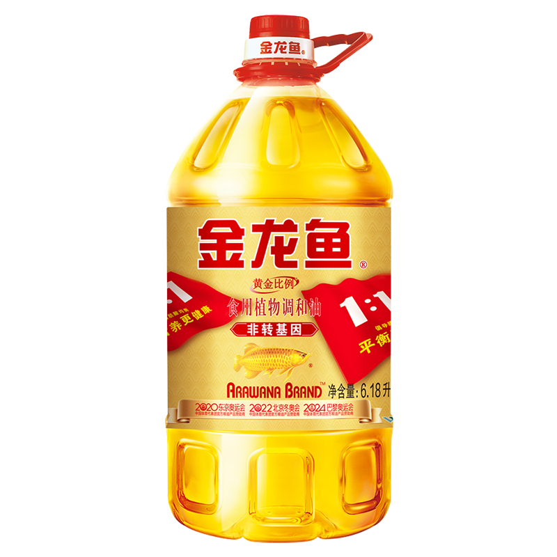 金龙鱼 黄金比例 非转基因 食用植物调和油 6.18L