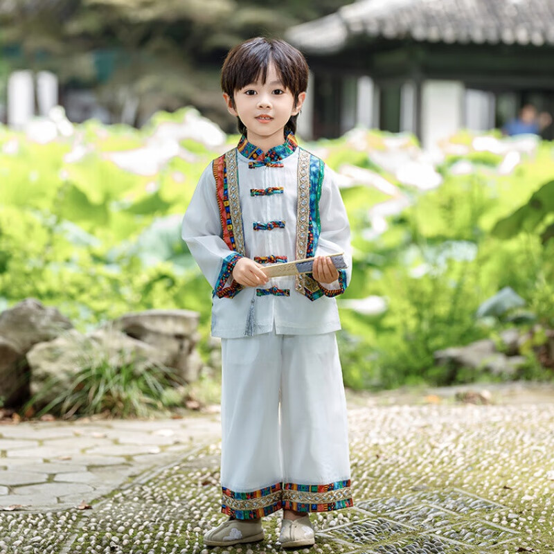 川孩汉服通用童套装异域风情服饰中秋儿童古装舞蹈服装秋季民族风演