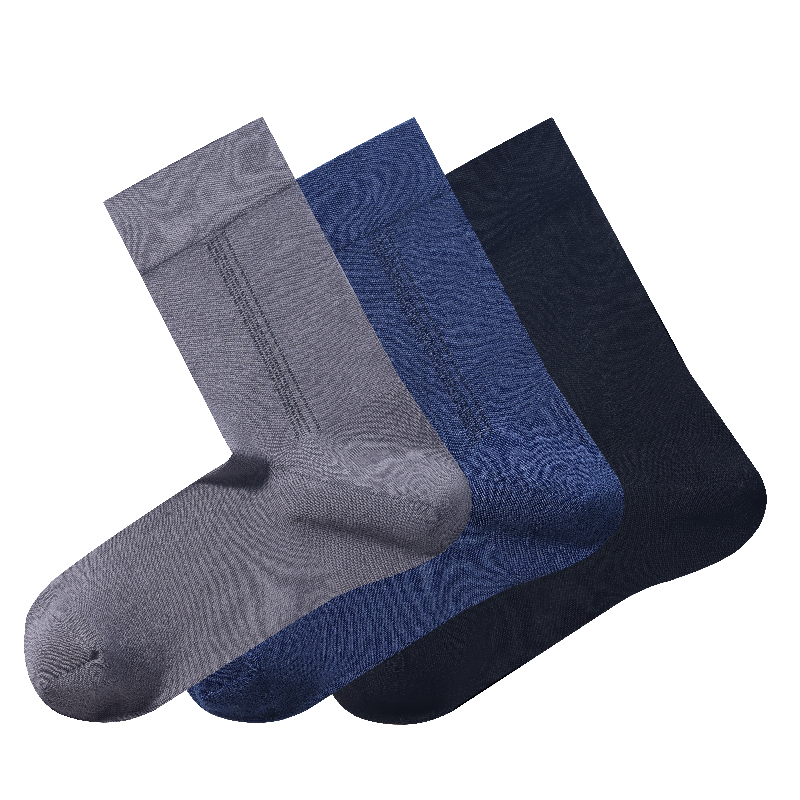 男士中筒休闲袜：舒适、防臭、抑菌、透气，京造打造的豪华三色