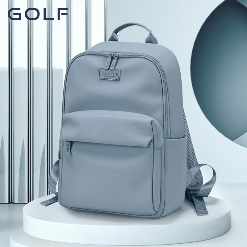 高尔夫（GOLF）双肩背包女士学生书包休闲运动旅行背包时尚通勤出游背包 款式3-雾霾蓝