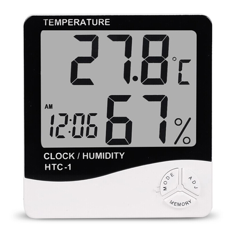高精度大屏幕 室内电子温湿度计 家用温度计 湿度计有闹钟