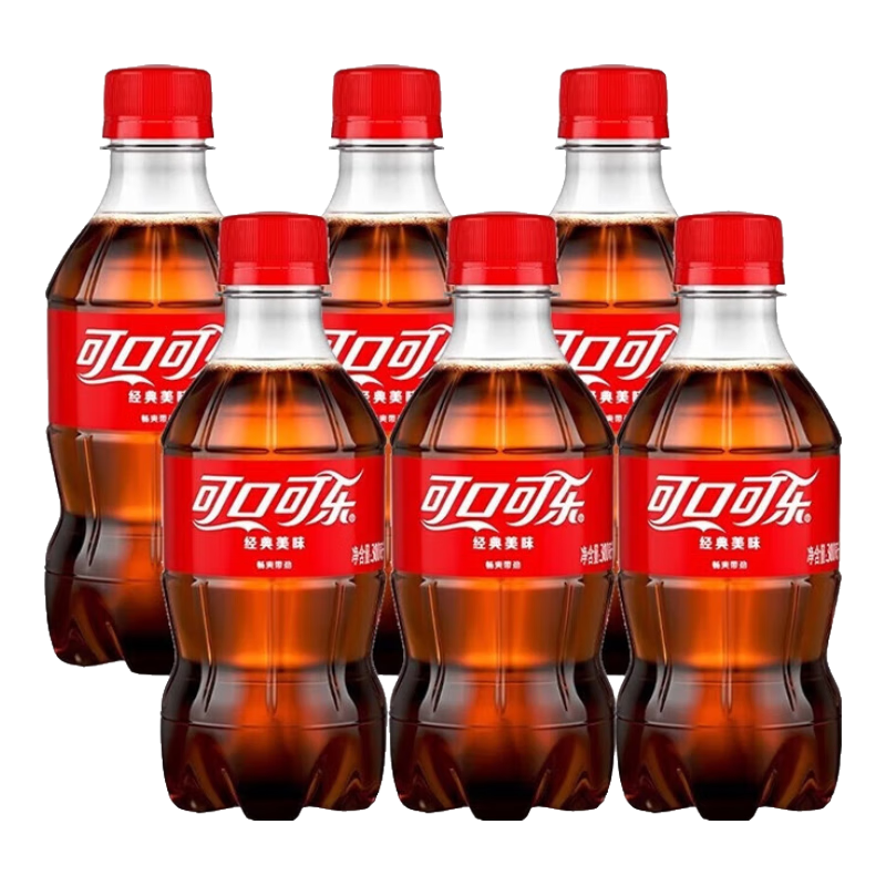 可口可乐（Coca-Cola）汽水碳酸饮料 300ml小瓶装系列饮料 可乐300ml*6瓶