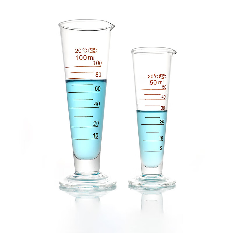 科睿才实验室带刻度玻璃三角量杯 50ml量杯 10251