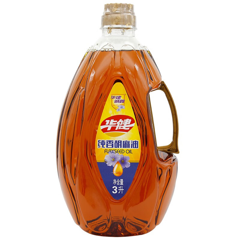 华建诚鑫 纯香胡麻油3升 物理压榨 亚麻籽油 植物油