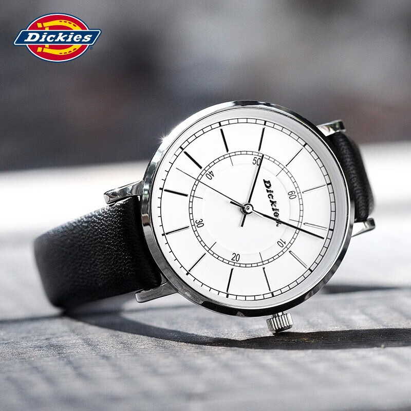 dickies手表男学生手表商务皮带防水石英表情侣表送男友礼物cl-34l1