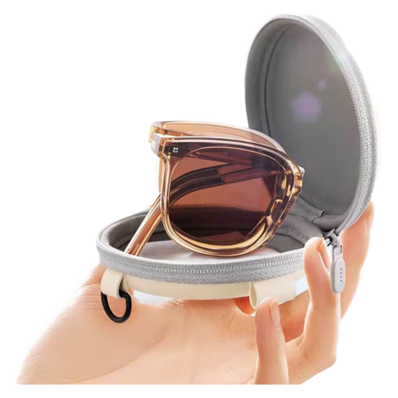 mikibobo太阳眼镜S509日夜两用光大框显脸小可折叠便携感光开车眼镜 茶色-附赠便携收纳袋