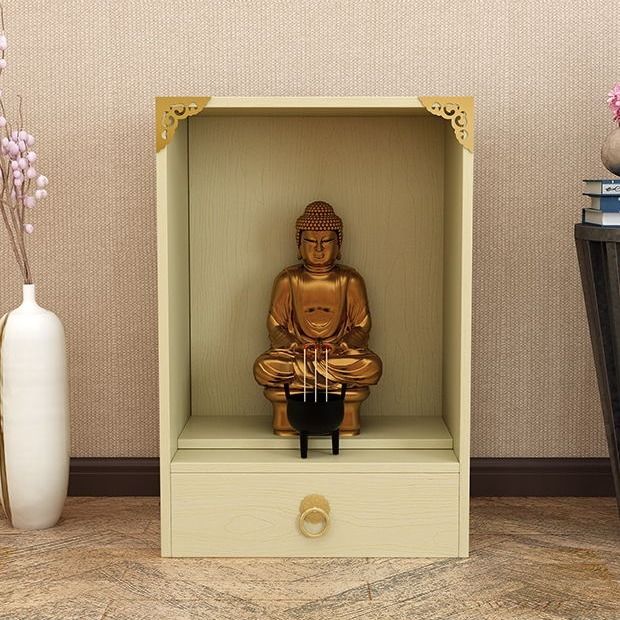 虎先生 佛龛小神龛观音财神台神位供奉佛台吊柜墙壁挂式供台家用 黑色