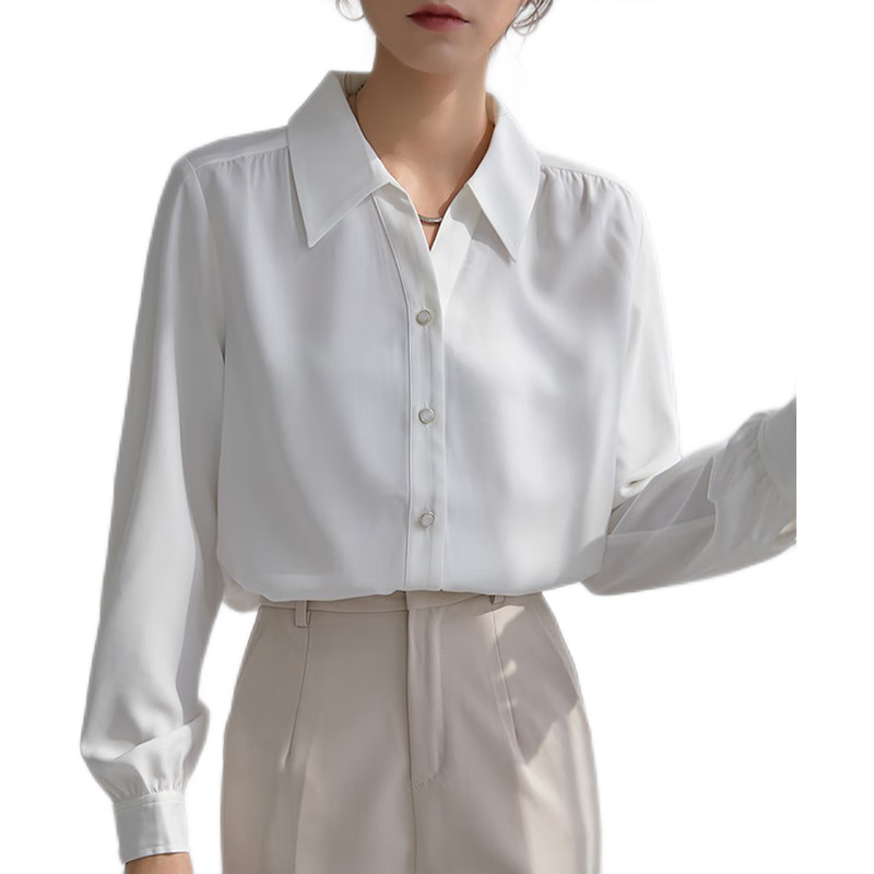 初申春秋长袖衬衫女职业休闲白衬衫SW18CS008价格走势及评测|怎么查看衬衫历史价格