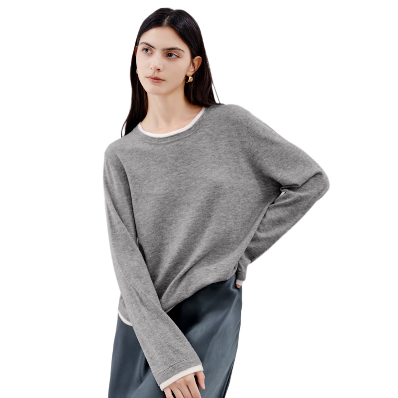 ��ܽ����eifini�����ɻ�ϴ����ܽ��Բ����ë��֯��Ů2024��װ�¿����ϵ��ɫ���� ��ɫ 160/85CM/M