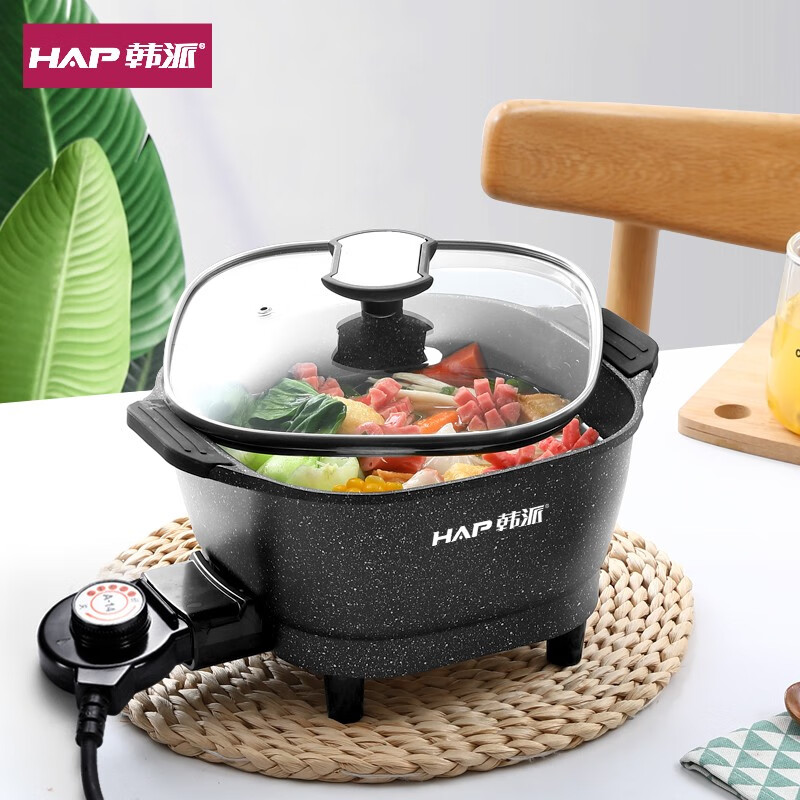 韩派电热方锅学生锅泡面锅电小火锅家用多功能电热锅宿舍插电一体锅