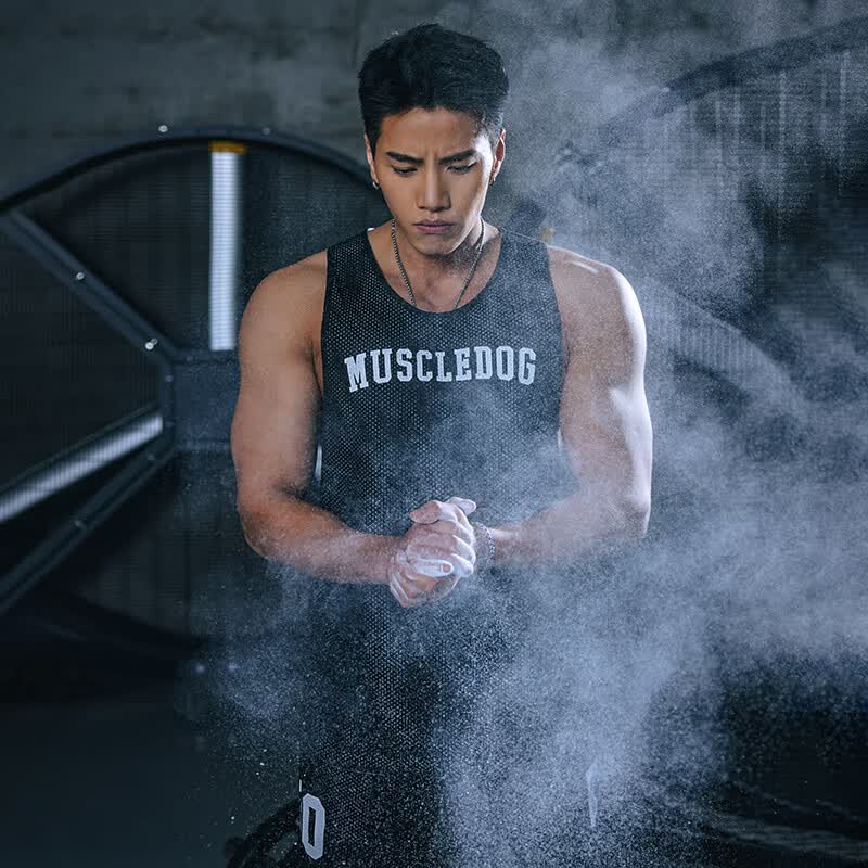 muscledog肌肉狗篮球背心男夏季潮牌双面穿工字无袖网眼跑步训练服