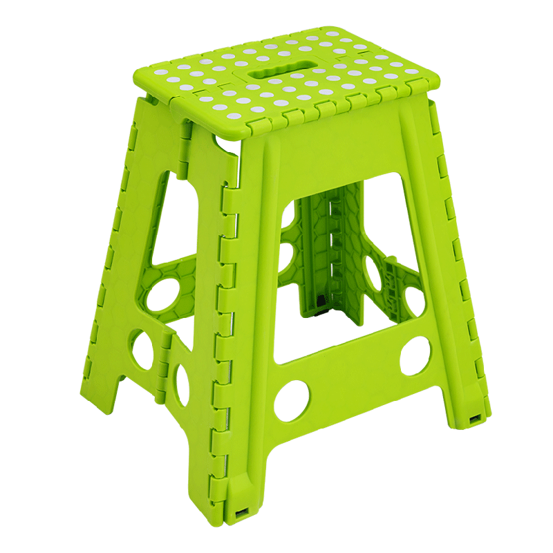 宜瑞思 塑料折叠凳子加厚便携式手提小板凳马扎浴室凳户外休闲板凳 绿色(45厘米高)