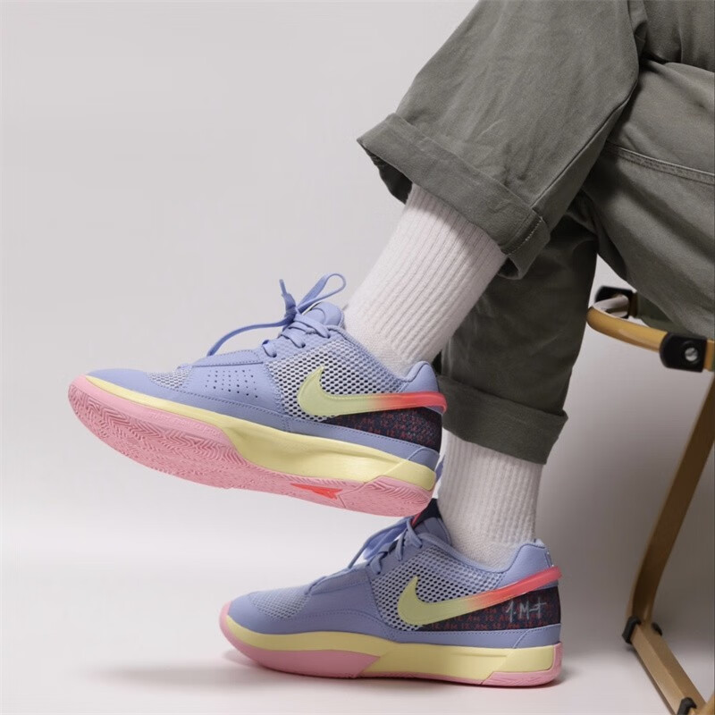 耐克(nike)ja 1 ep 莫兰特1代男子实战专业防滑耐磨低帮灰蓝橙运动