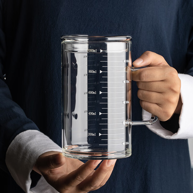 1000ml超大号玻璃杯【刻度款】