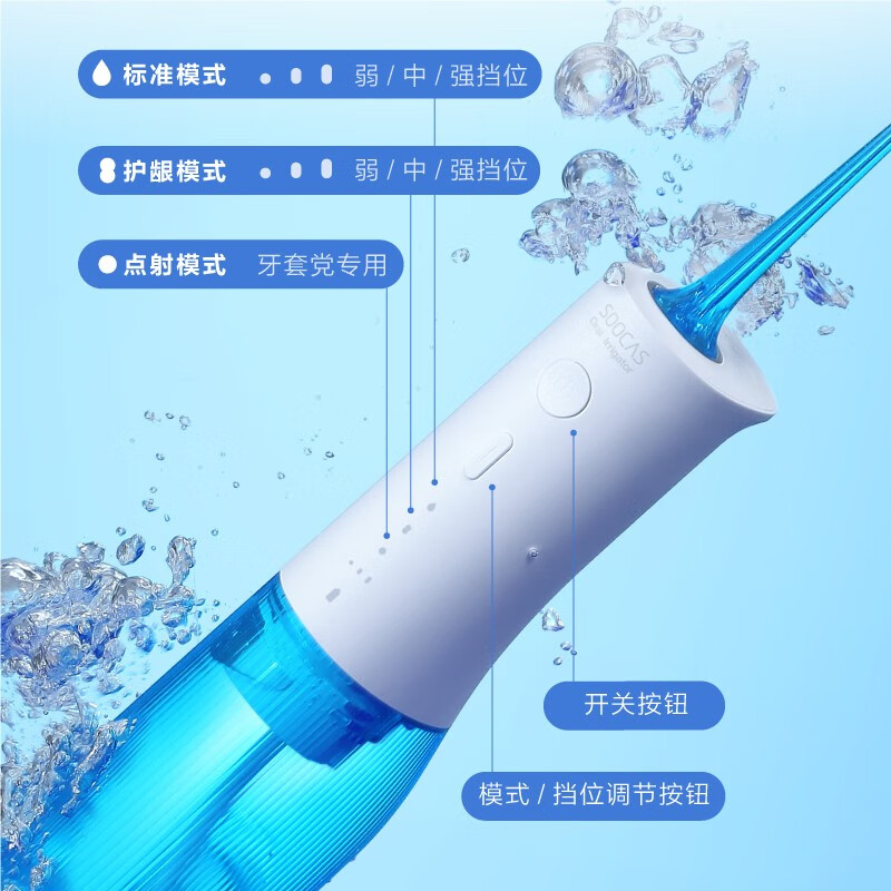 素士电动冲牙器 家用水牙线便携式洗牙器W3Pro可拆卸洁牙机【新年礼物】